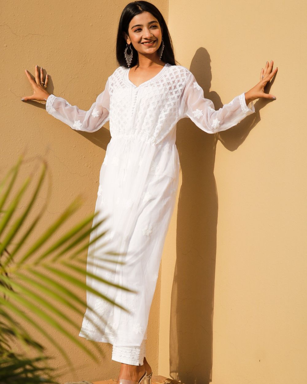 Ivory Chikankari Set in Ivory