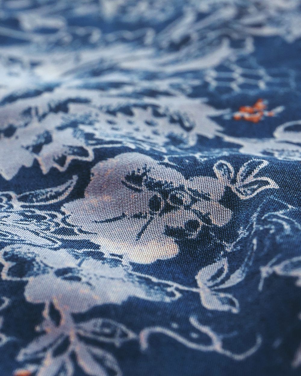 Indigo Dabu Suit Fabric in Indigo