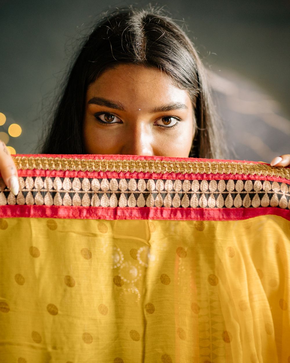 Haldi Gota Dupatta in Haldi yellow